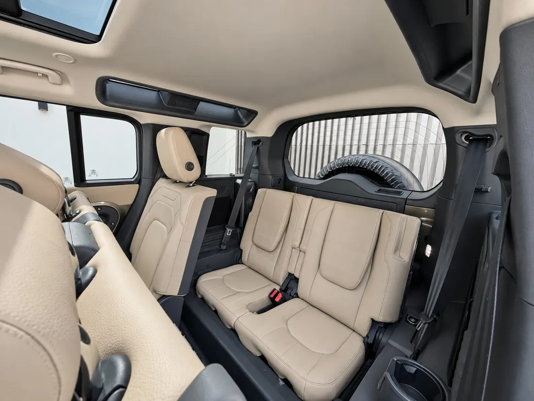 Land Rover Defender 7 Seats — rear-most pair of beige seats