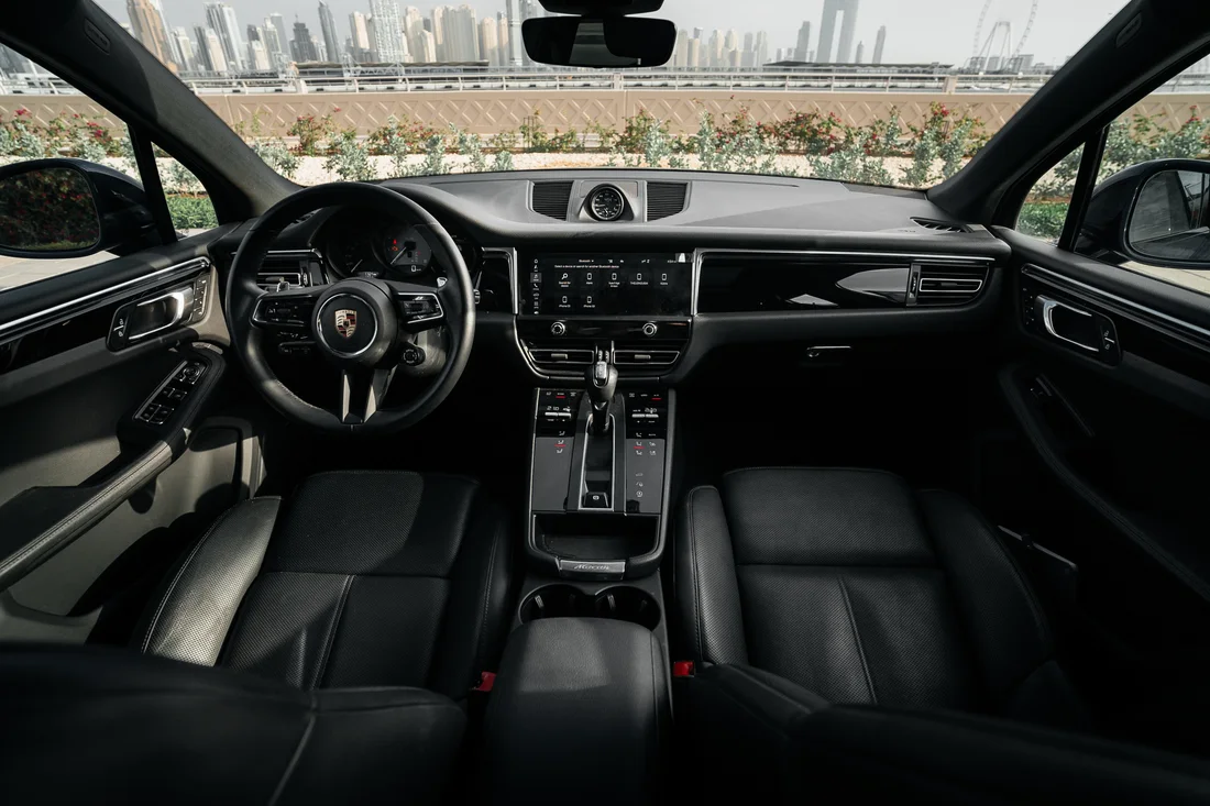 Porsche Macan S — full dashboard and centre console from behind the seats