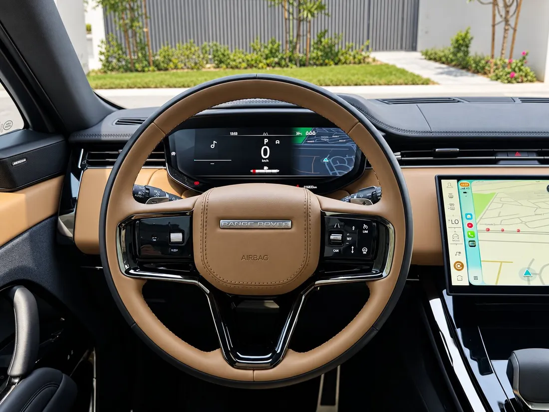 Range Rover Sport — steering wheel and digital instrument display